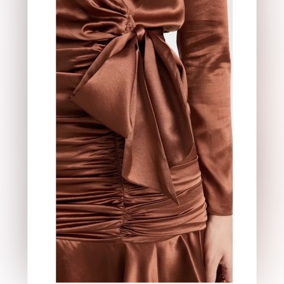 Veronica Beard Orange Ruched Wrap Dress - Picture 10 of 14